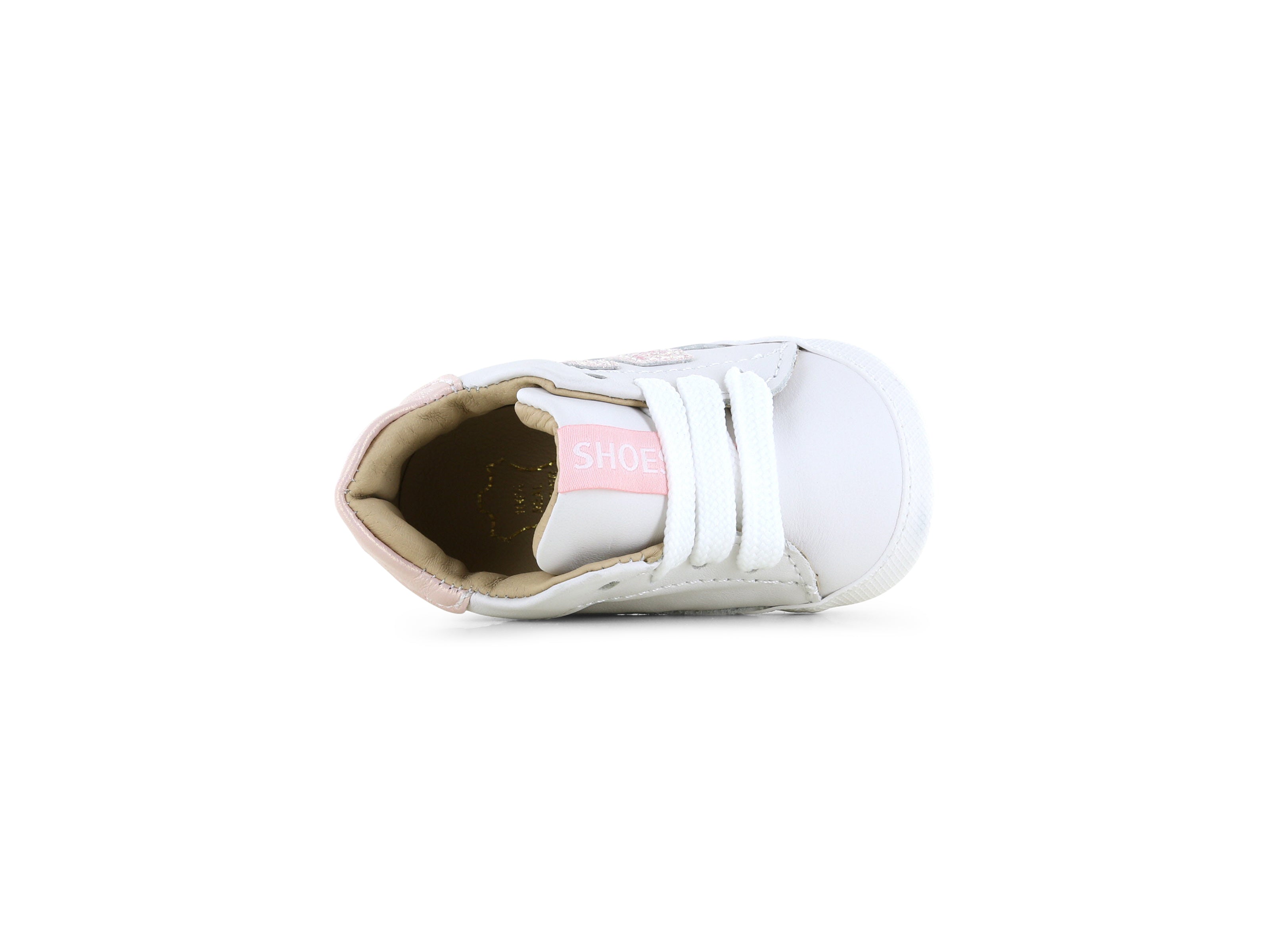 Shoesme Wit - roze BABY-PROOF schoentje