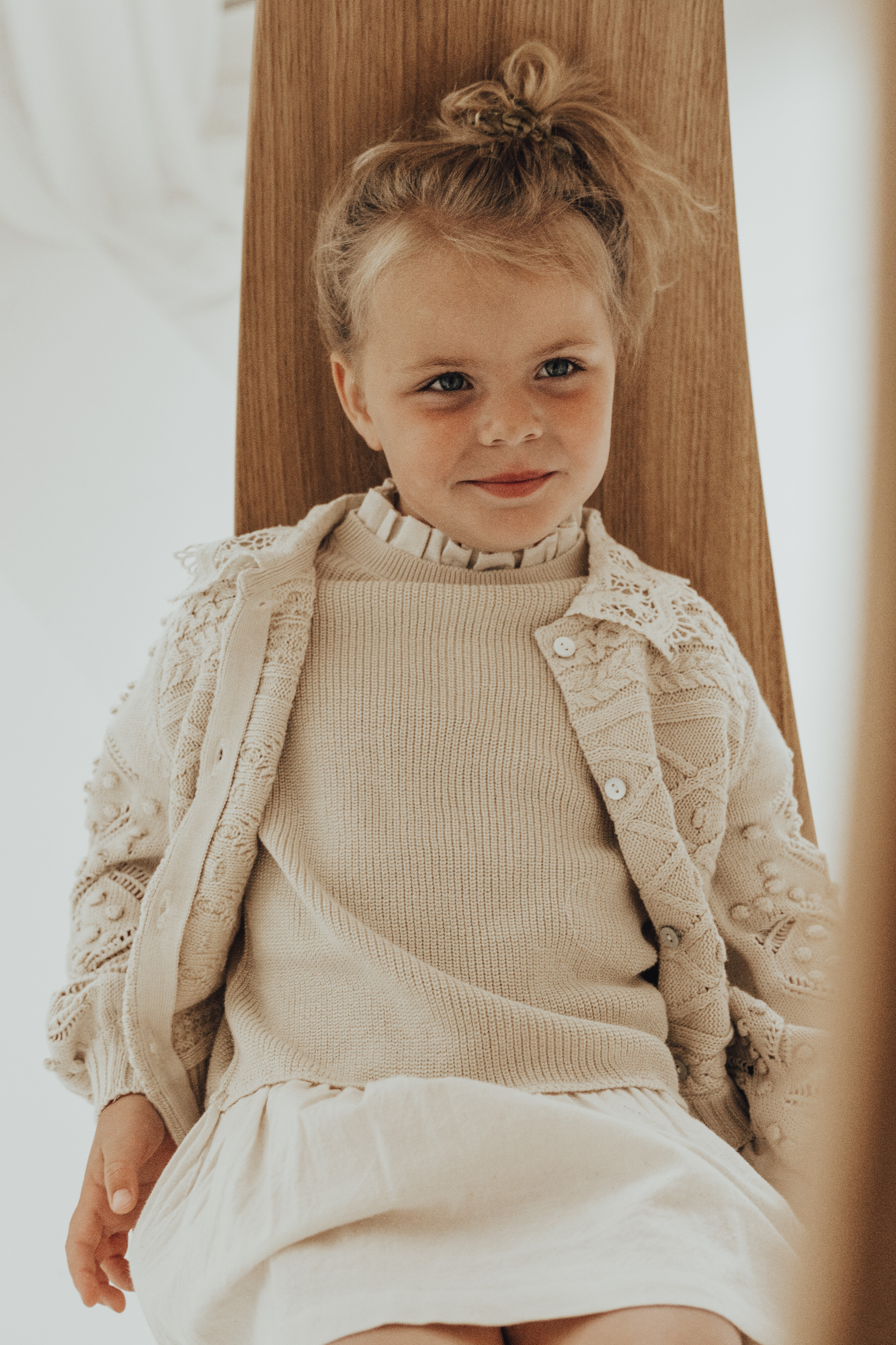 Baje Studio Blossom knit top sand - Bubbles & Bo