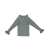 Baje Studio Bow knitted rib ruffle top greyish blue - Bubbles & Bo