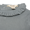 Baje Studio Bow knitted rib ruffle top greyish blue - Bubbles & Bo
