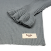Baje Studio Bow knitted rib ruffle top greyish blue - Bubbles & Bo
