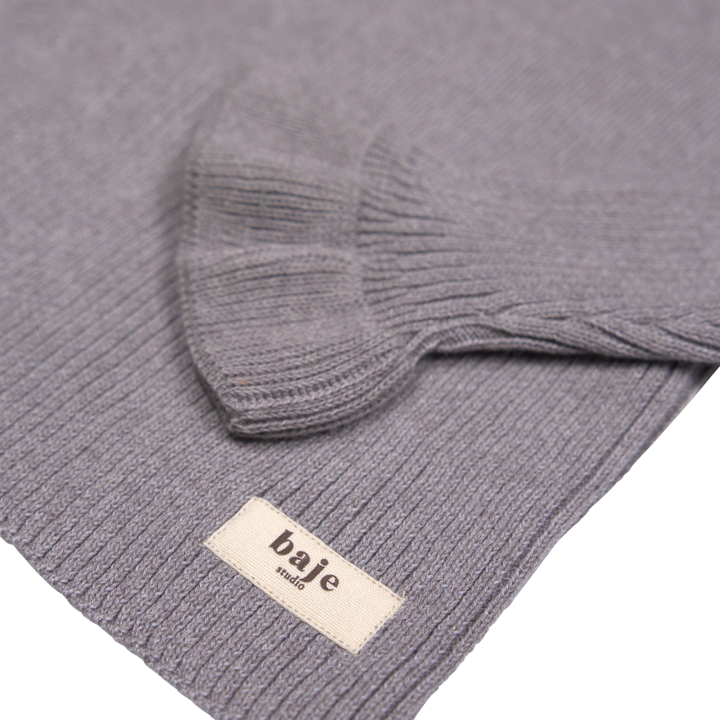 Baje Studio Bow knitted rib ruffle top lila - Bubbles & Bo