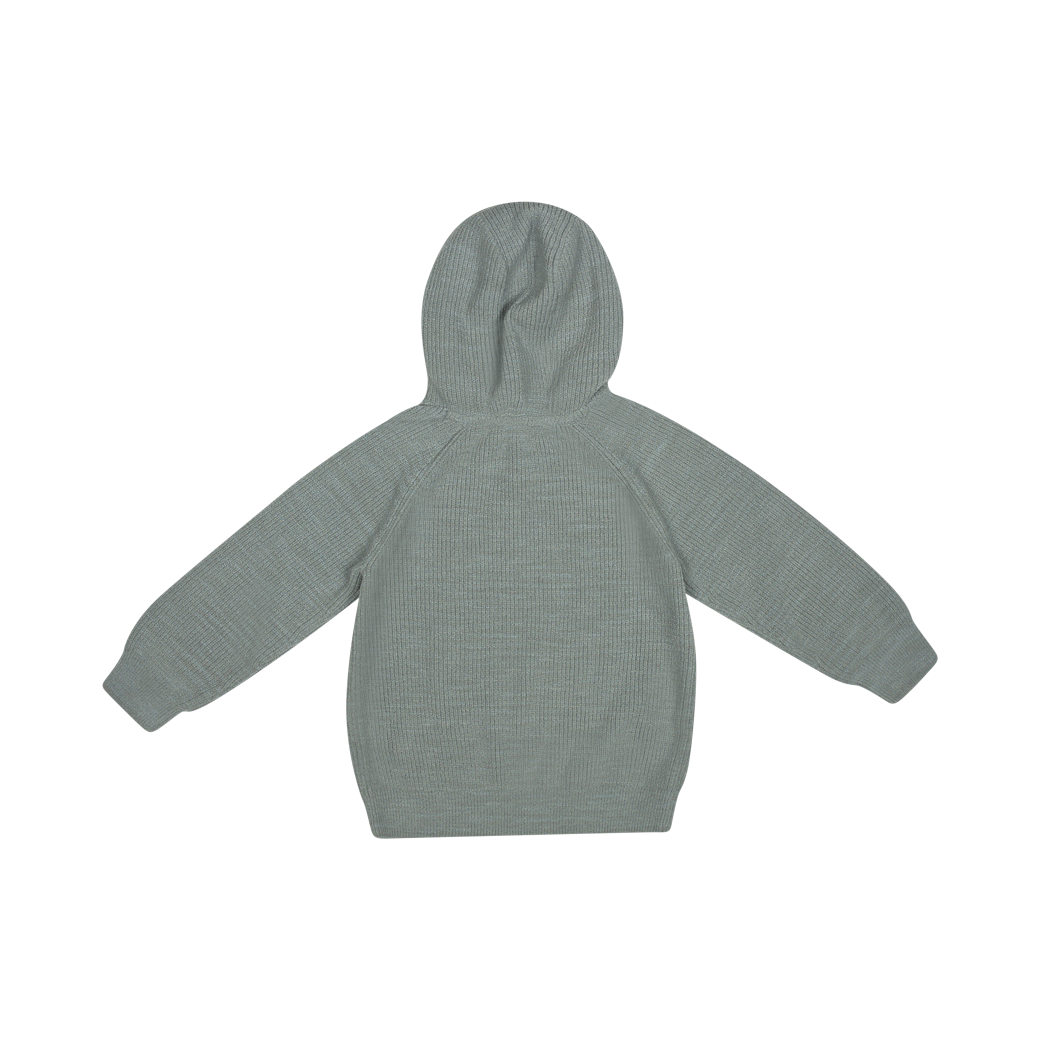 Baje Studio Clay knit hooded pullover greyish blue - Bubbles & Bo