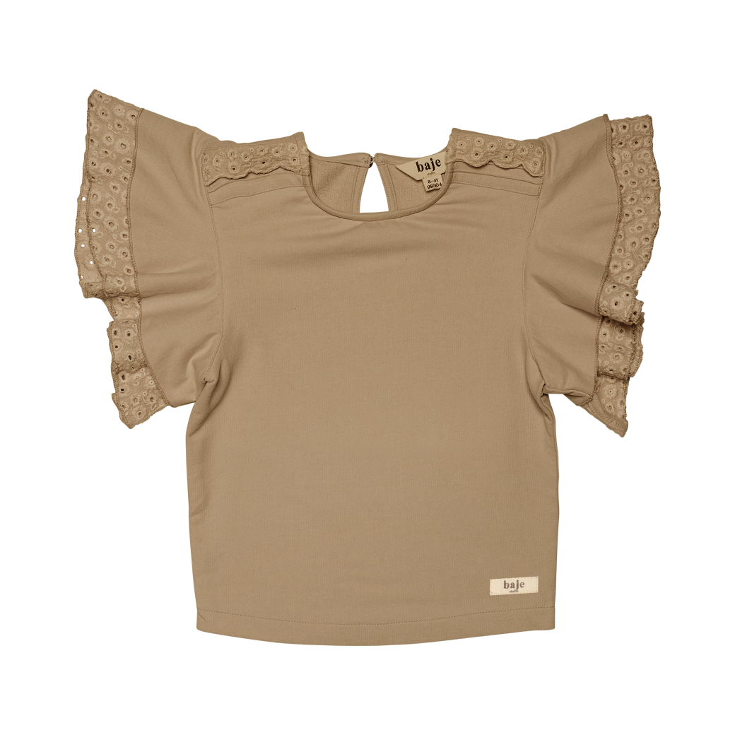 Baje Studio Como jersey top taupe - Bubbles & Bo