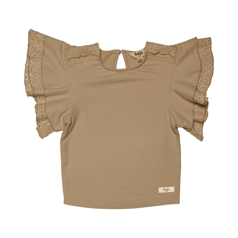 Baje Studio Como jersey top taupe - Bubbles & Bo