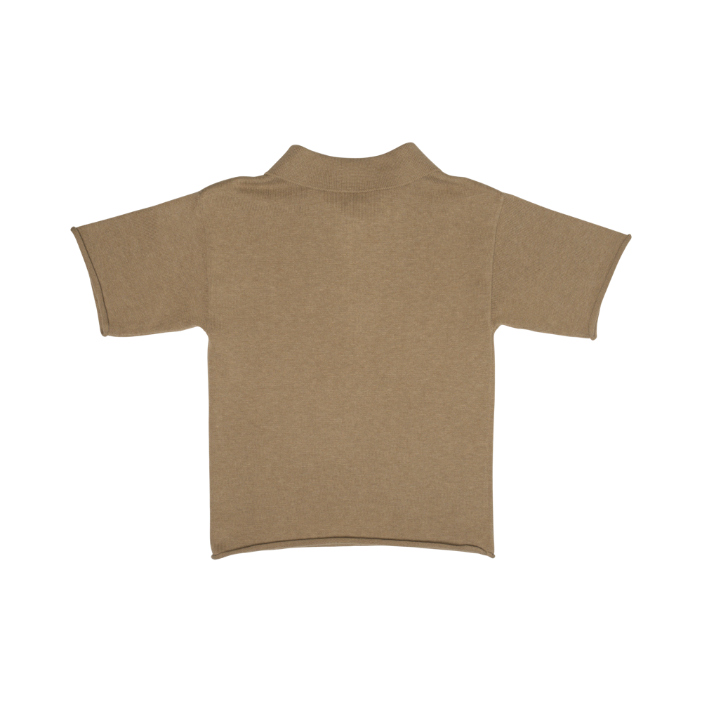 Baje Studio Mackay knit polo taupe - Bubbles & Bo