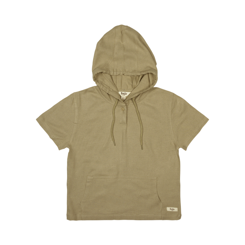 Baje Studio Moss shortsleeve blouse taupe - Bubbles & Bo
