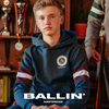 Ballin Amsterdam Hoodie with contrast fabric at sleeves and chest print - Bubbles & Bo