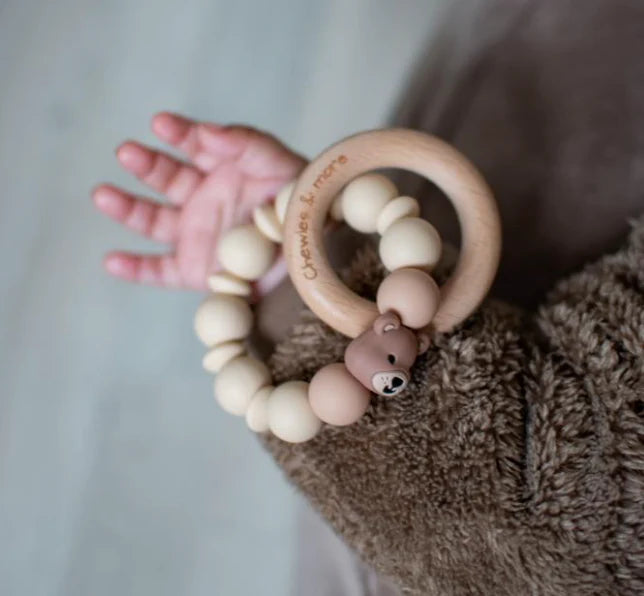 Chewies Mini Rattle Bear - Brown