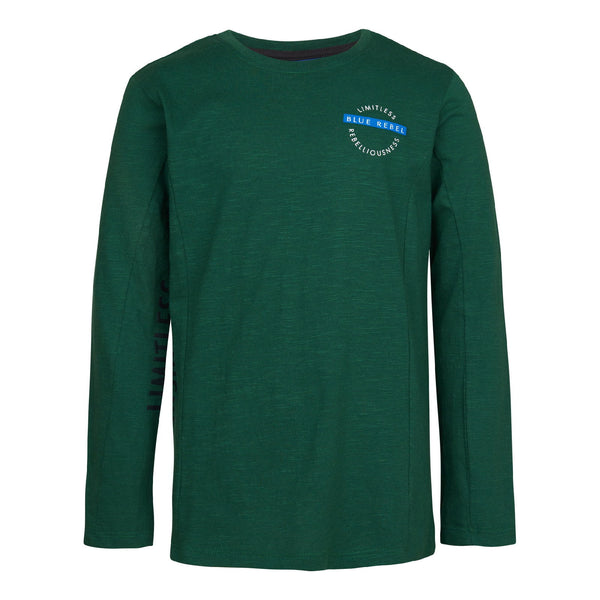 Blue Rebel Boys Tee Long Slv text Harold - Bubbles & Bo