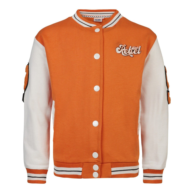 Blue Rebel Girls Baseball Cardigan Fia - Bubbles & Bo