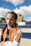 Blue Rebel Girls Baseball Cardigan Fia - Bubbles & Bo