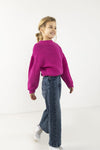 Blue Rebel Girls Knit Sweater Fancy Georgette - Bubbles & Bo