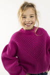 Blue Rebel Girls Knit Sweater Fancy Georgette - Bubbles & Bo