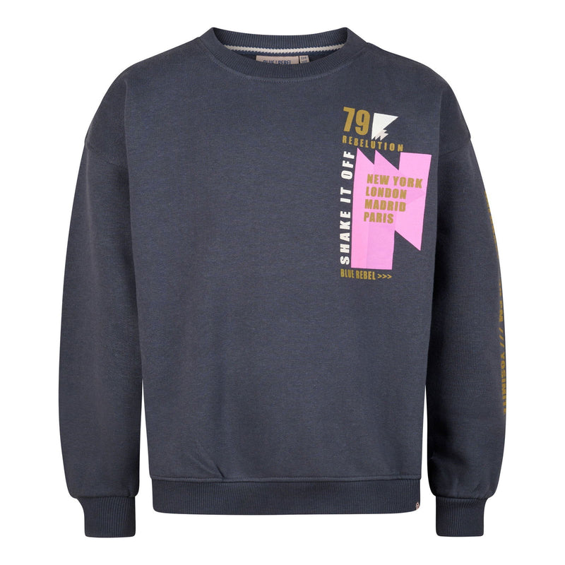 Blue Rebel Sweater Print Layla - Bubbles & Bo