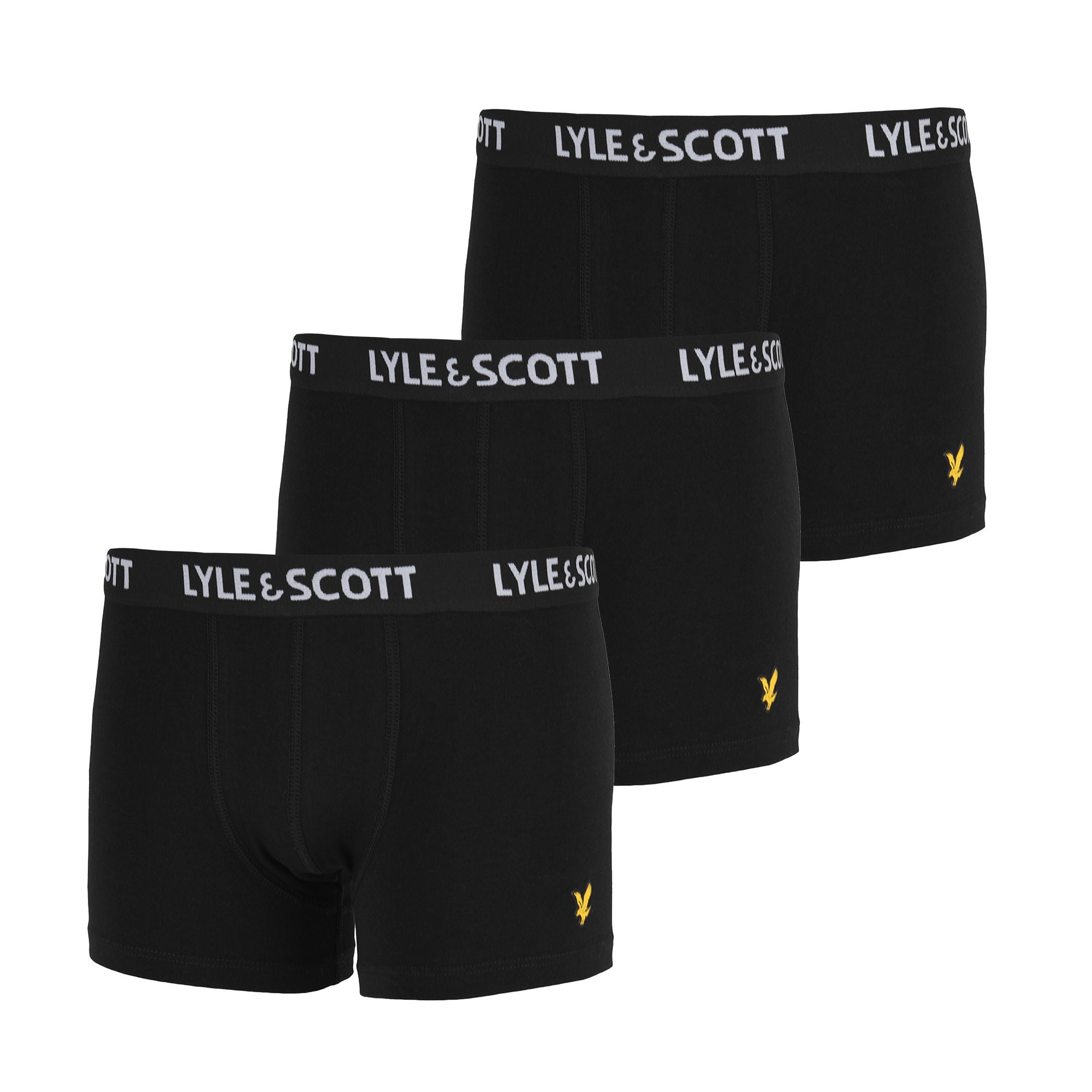 Lyle &amp; Scott Boxed Solid 3 Pair Boxers Ratio Pack Teen Black