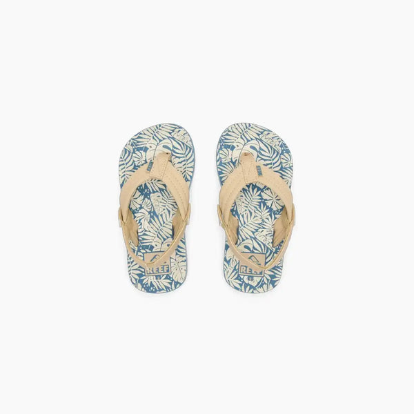 Reef LITTLE AHI BLUE/TAN PALM