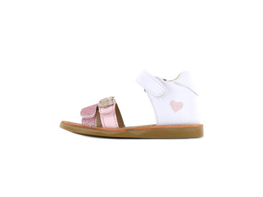 Shoesme Witte Sandaal met bloemetjes