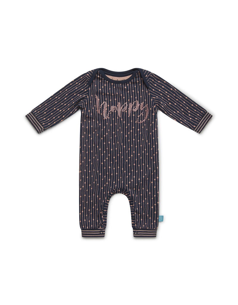 Charlie Choe Baby jumpsuit long sleeve stripe Happy