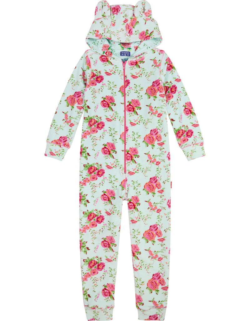 Claesen's Girls Onesie Velvet suit Flower - Bubbles & Bo