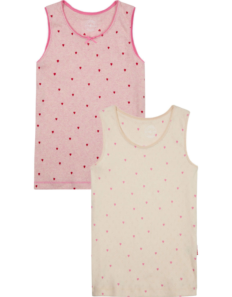 Claesen's Girls Singlet 2-pack Hearts - Bubbles & Bo