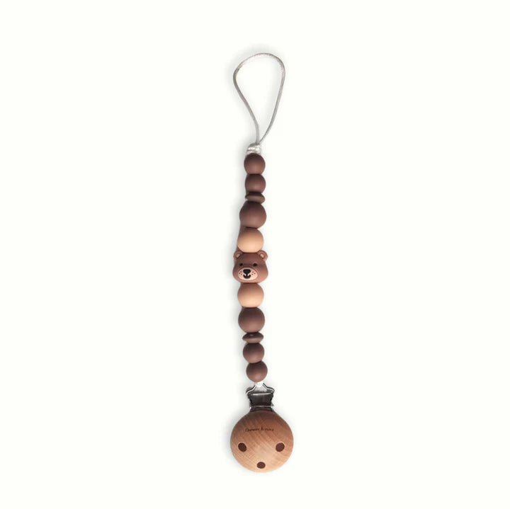 Chewies Clip Silicone Beads - Bear Brown