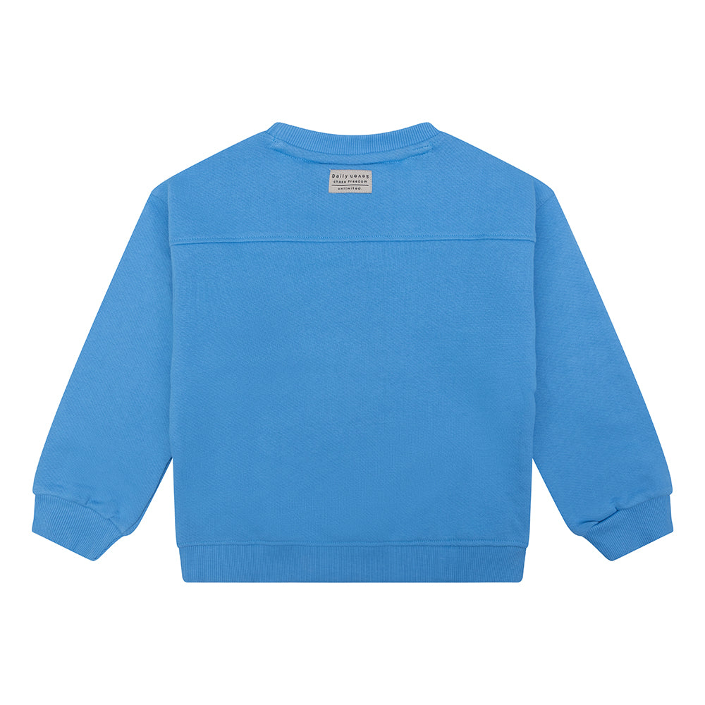 Jongens Organic Sweater Oversized DLY7 van Daily7 in de kleur Soft Blue in maat 128.