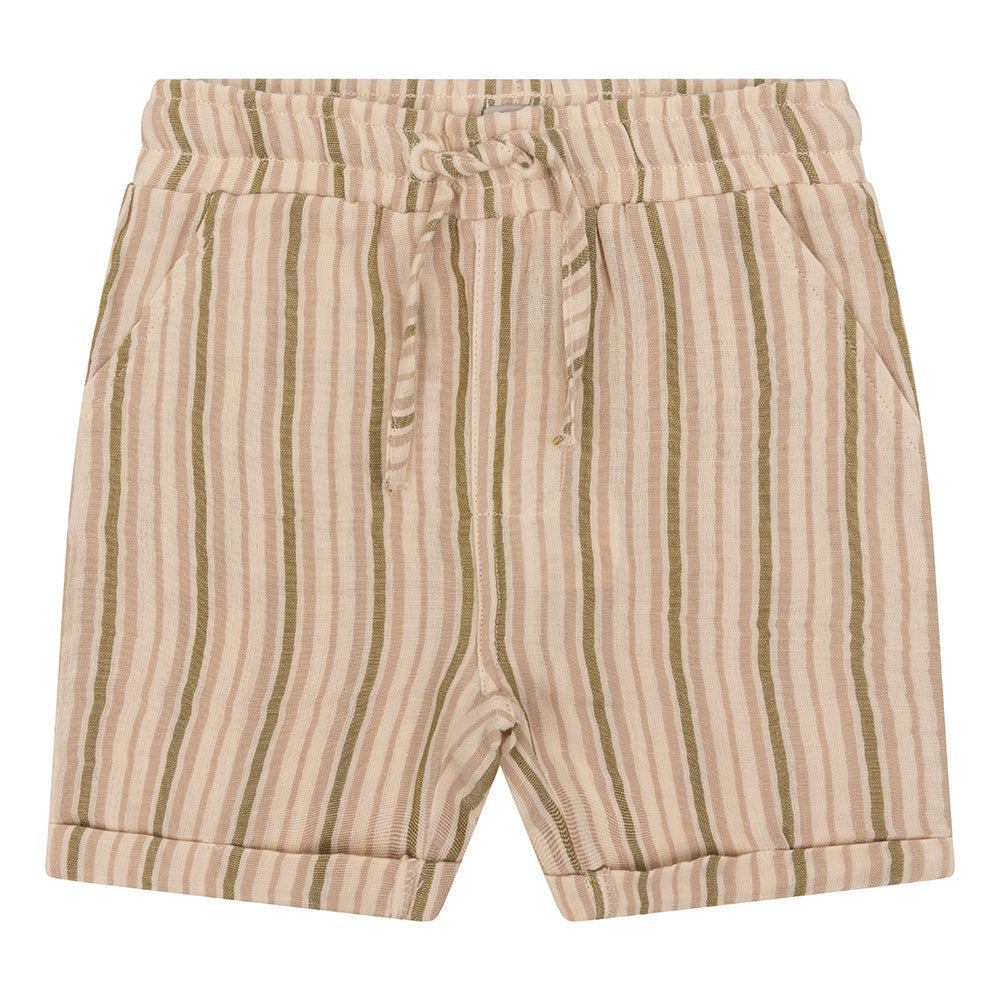 Jongens Stripe Short van Daily7 in de kleur Sandshell in maat 128.