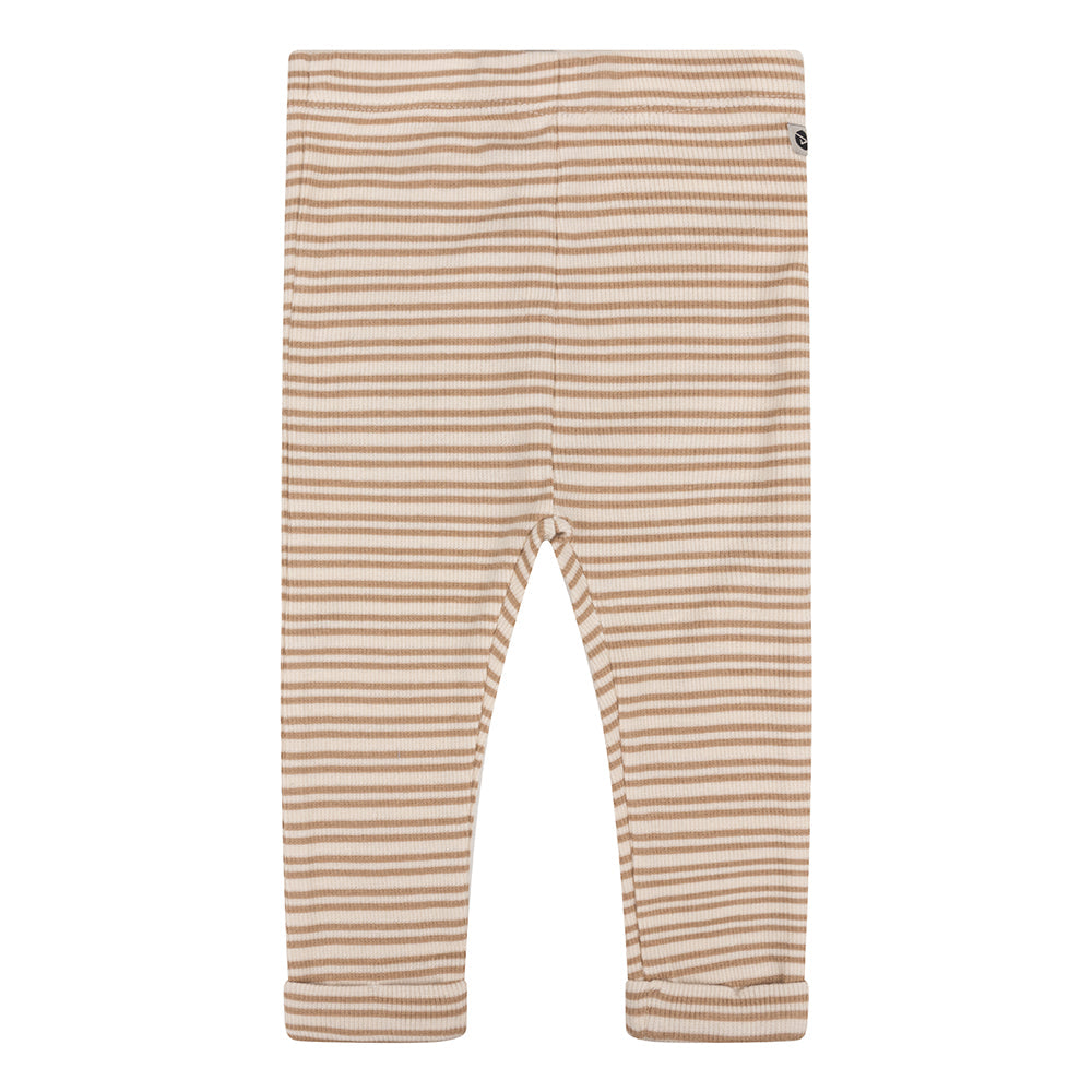 Jongens Organic Jogpants Stripe Rib van Daily7 Newborn in de kleur Cream in maat 68.