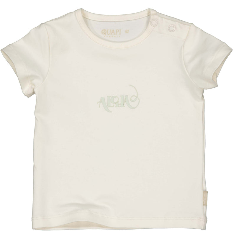 Unisexs Shortsleeve DABIEK van Quapi Newborn in de kleur Off White in maat 68.