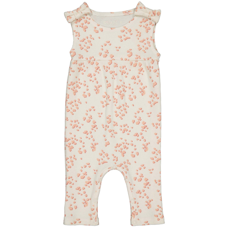 Meisjes Jumpsuit DANIEK van Quapi Newborn in de kleur AOP Peach Dot in maat 68.