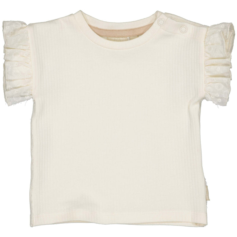 Meisjes Shortsleeve DEMY van Quapi Newborn in de kleur Off White in maat 68.