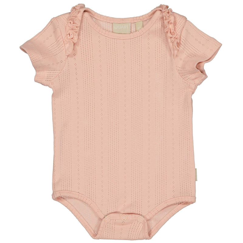 Meisjes Romper DESIREE van Quapi Newborn in de kleur Peach in maat 68.