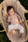 Meisjes Flairpants DIZZY van  in de kleur AOP Peach Dot in maat 68.