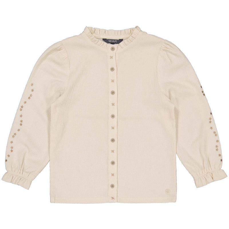 Meisjes Blouse DJENNAQW244 van Quapi in de kleur Cream in maat 134-140.