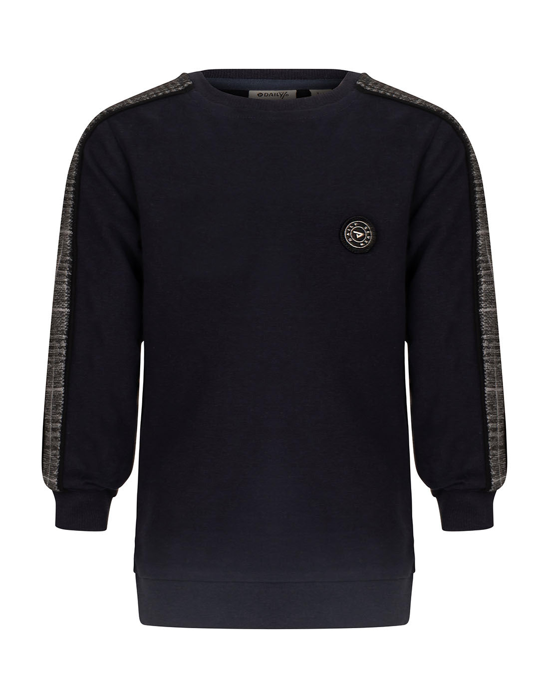 Daily7 Crewneck Check Sleeve