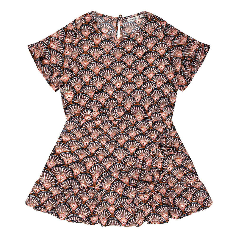 Daily7 Dress Ruffle Retro Print - Bubbles & Bo