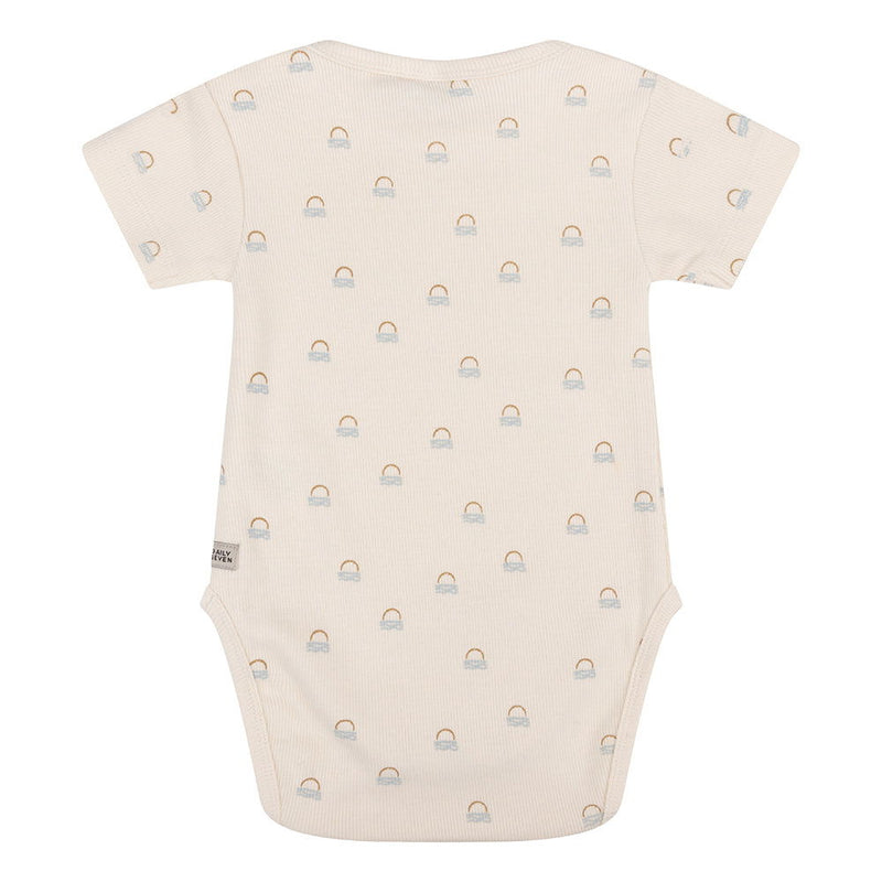 Daily7 Newborn Organic Body Shortsleeve Sunset Rib - Bubbles & Bo