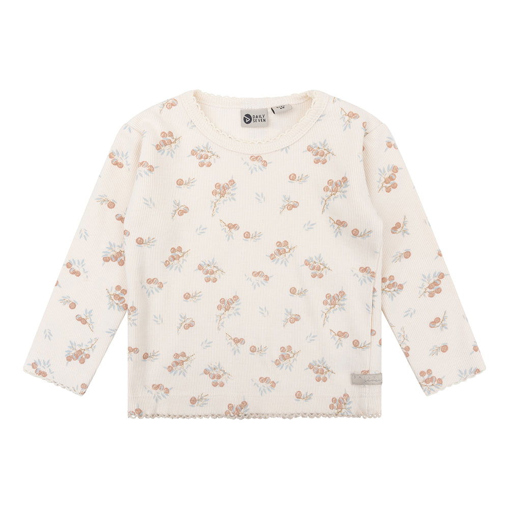 Daily7 Newborn Organic T-shirt Longsleeve Berry Print