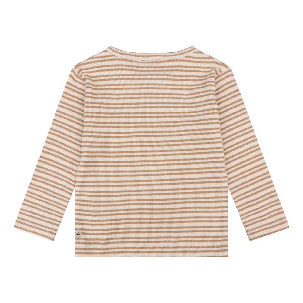 Daily7 Newborn Organic T-shirt Longsleeve Grandad Rib Stripe