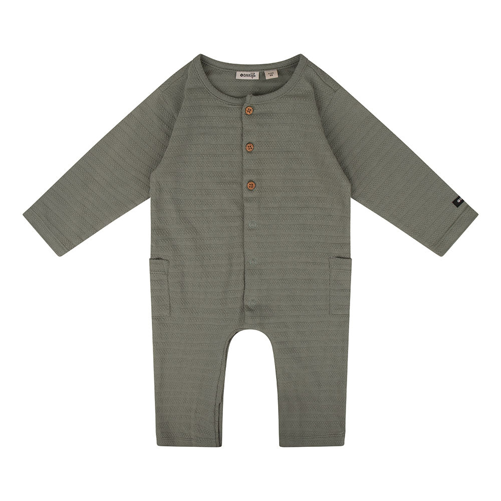 Daily7 Newborn PLAYSUIT LS FANCY RIB
