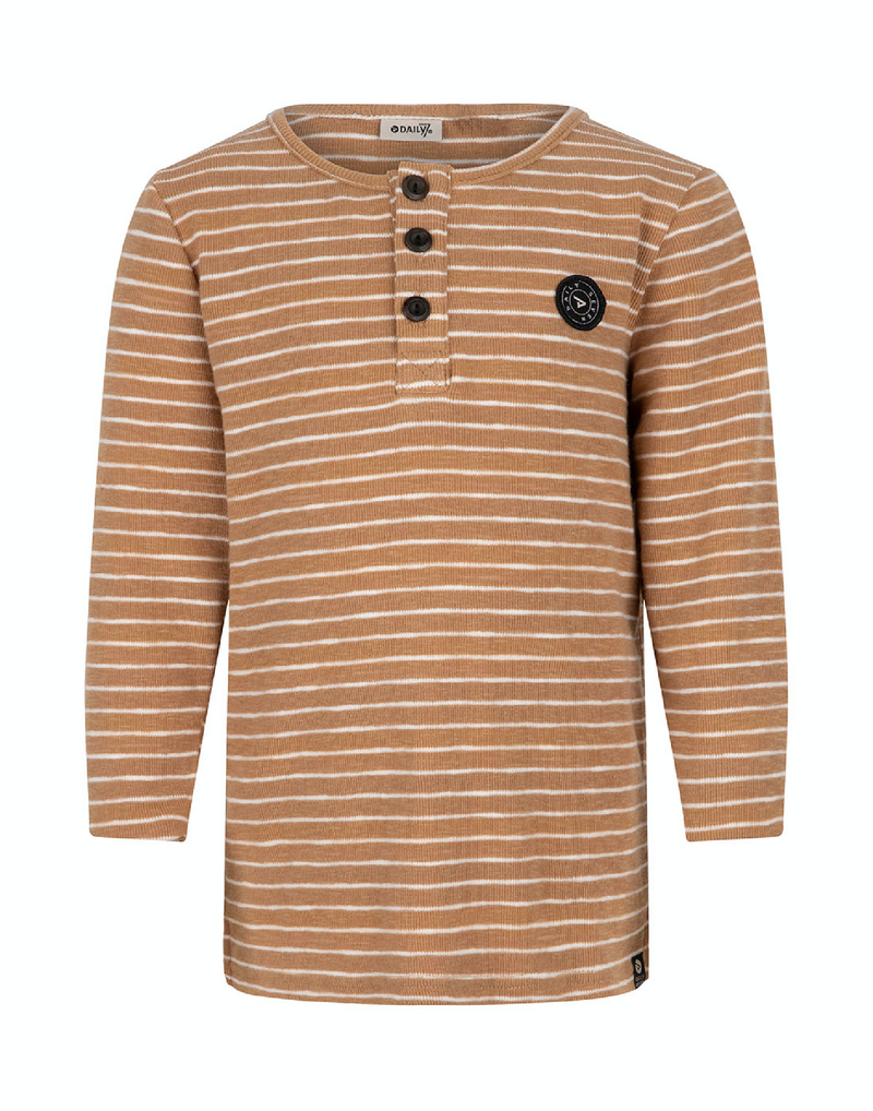 Daily 7 T-SHIRT LS GRANDAD STRIPE - Bubbles & Bo