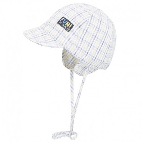 Döll Zonnehoedje ruit blauw/geel Petten/hoeden - Bubbles & Bo