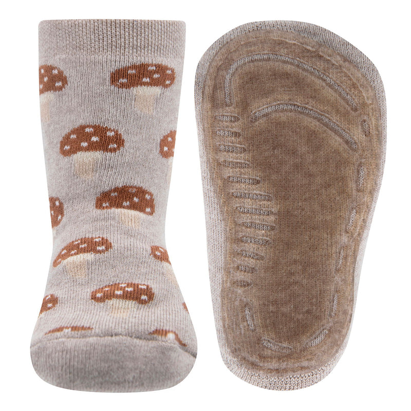 Ewers Sok antislip Beige met paddestoelen - Bubbles & Bo