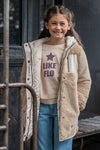 Like Flo Reversible hooded long jacket fancy quilting