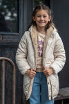 Like Flo Reversible hooded long jacket fancy quilting