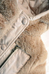 Like Flo Reversible hooded long jacket fancy quilting