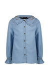 Meisjes Tencell Denim Blouse Big Collar van Like Flo in de kleur lt denim in maat 140.