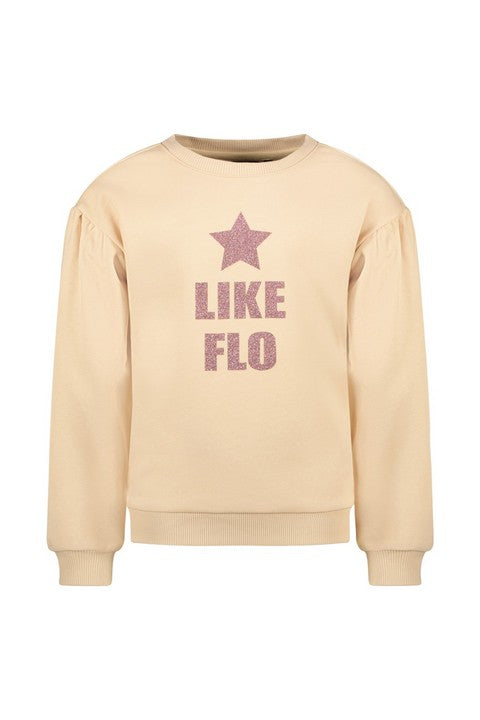 Meisjes Sweater Crewneck van Like Flo in de kleur Sorbet in maat 140.