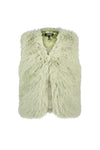 Meisjes Long Hair Fur Bodywarmer van Like Flo in de kleur Pistache in maat 134-140.